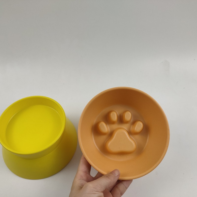 Kedi Köpek Besleme için Bambu Elyaf Melamin Yükseltilmiş Hayvan Kasesi