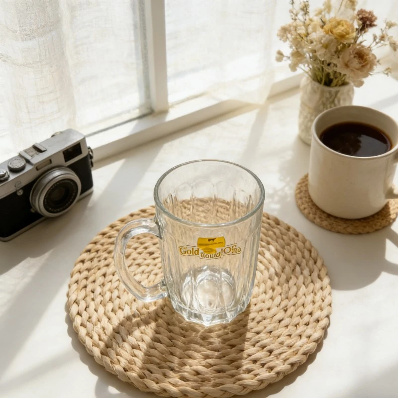 Striped Texture Glass Beer Mug