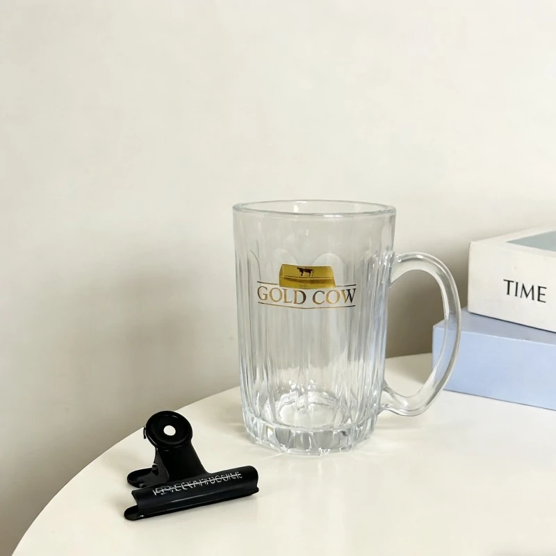 Striped Texture Glass Beer Mug